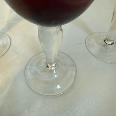 Ruby Red Wine Glasses and Dessert Dishes (SR-BM)