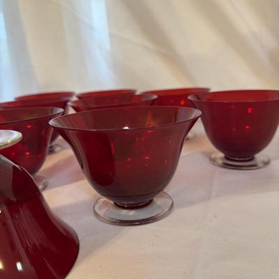 Ruby Red Wine Glasses and Dessert Dishes (SR-BM)