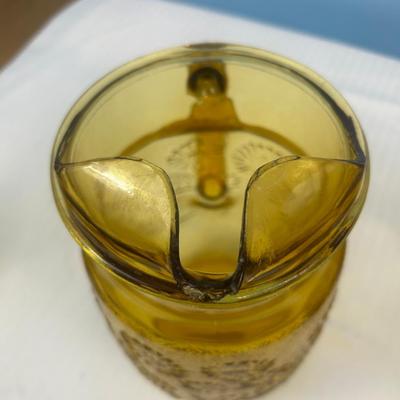 Vintage Anchor Hocking Springsong Honey Gold Amber Daisy Flower - 21