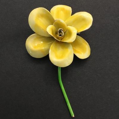 Vintage enamel flower brooch