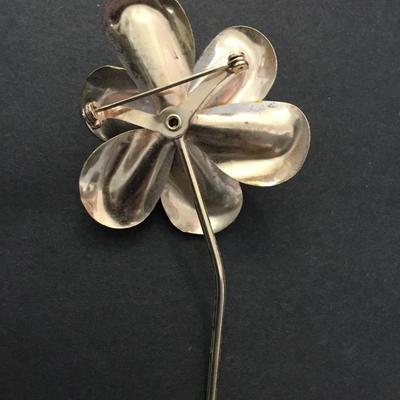 Vintage enamel flower brooch