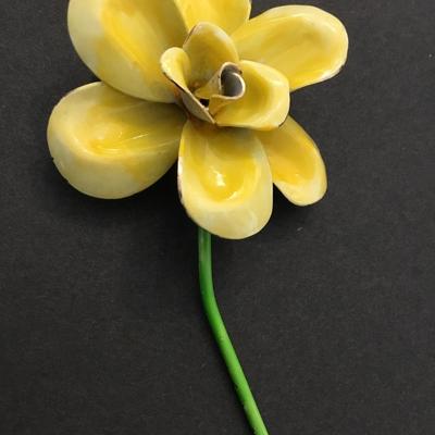 Vintage enamel flower brooch