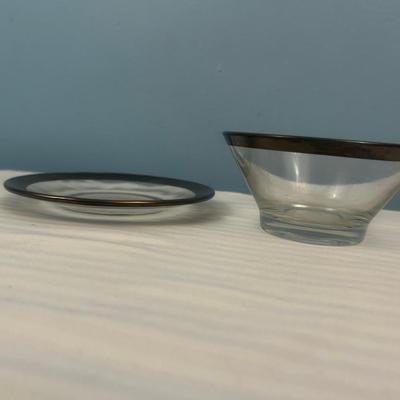 VTG Lot of Silver Banded Bowls & Bread & Butter Plate 1 Bowl is Dorothy Thorpe