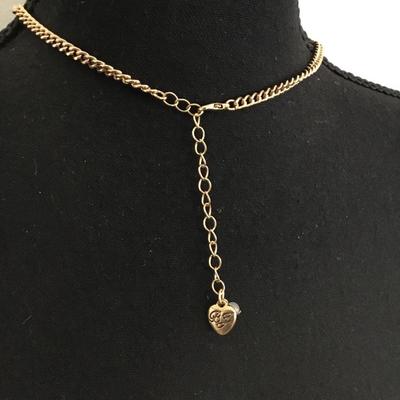 Betsey Johnson, rainbow stone love pendant necklace