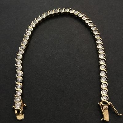 Beautiful, vintage, crystal rhinestone tennis bracelet