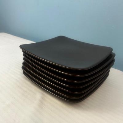 Set of 7: Brown Square plates - 2