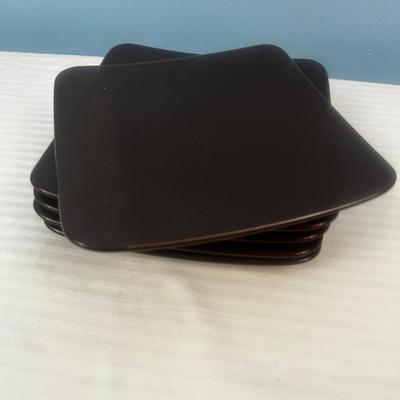 Set of 7: Brown Square plates - 2