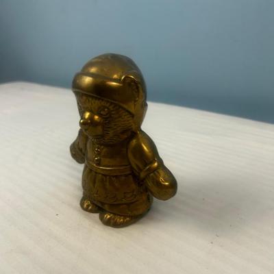 Vintage Heavy Hollow Brass Teddy Bear Room Decor 5" Tall - 7