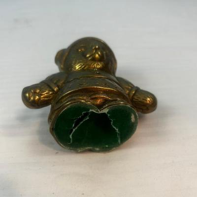 Vintage Heavy Hollow Brass Teddy Bear Room Decor 5" Tall - 7