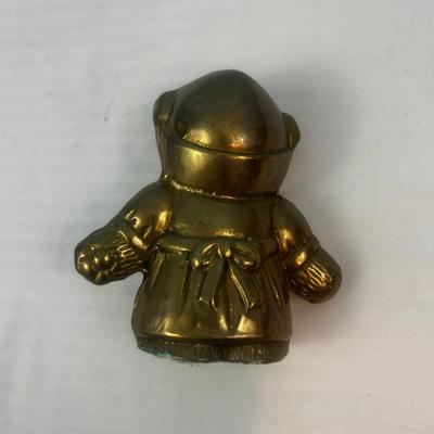 Vintage Heavy Hollow Brass Teddy Bear Room Decor 5" Tall - 7