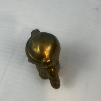 Vintage Heavy Hollow Brass Teddy Bear Room Decor 5" Tall - 7