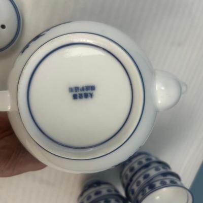Tea Set: Asian Blue And White Porcelain Dragon Teacups Vintage - 12