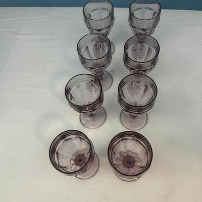 Set of 8: Stunning Purple Goblets Libbey Duratuff Plum - 13