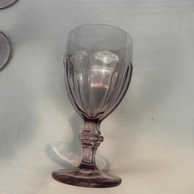 Set of 8: Stunning Purple Goblets Libbey Duratuff Plum - 13