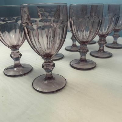 Set of 8: Stunning Purple Goblets Libbey Duratuff Plum - 13