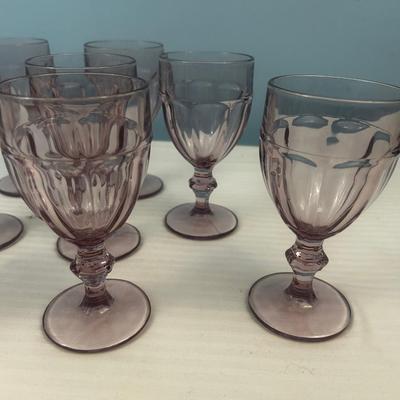 Set of 8: Stunning Purple Goblets Libbey Duratuff Plum - 13