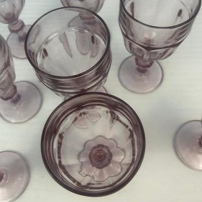 Set of 8: Stunning Purple Goblets Libbey Duratuff Plum - 13