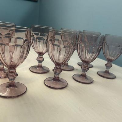 Set of 8: Stunning Purple Goblets Libbey Duratuff Plum - 13