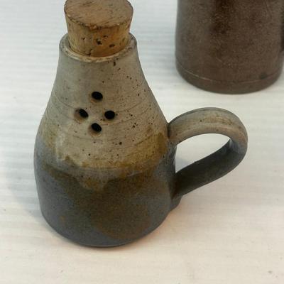 Set of 2: Pottery mug & small pitcher
