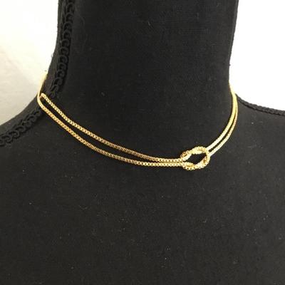 Vintage Hong Kong, gold toned snake, chain necklace