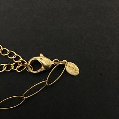 Vintage Chicos satin gold toned pendant necklace