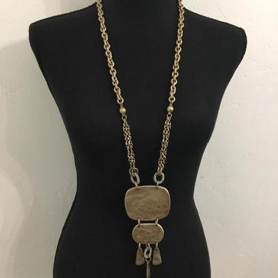 Satin gold, toned, large statement, necklace, jcrew