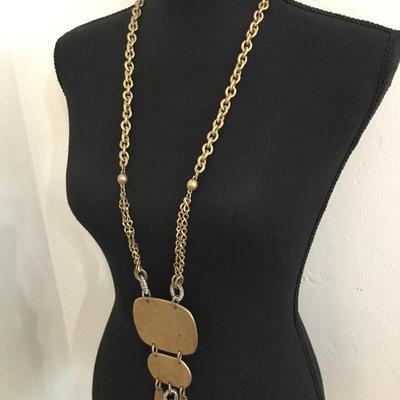 Satin gold, toned, large statement, necklace, jcrew