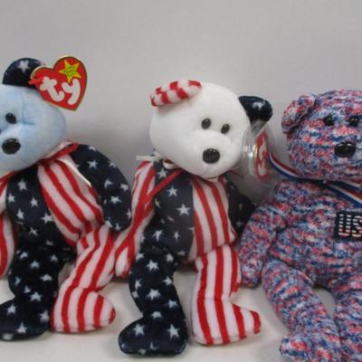 Patriotic TY Beanie Baby Bears