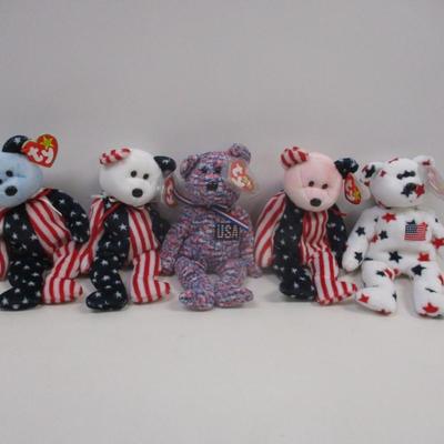 Patriotic TY Beanie Baby Bears