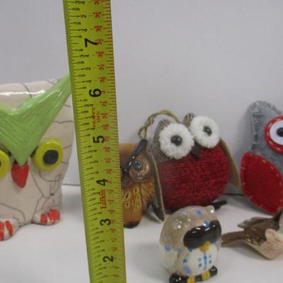 Ceramic & Fabric Owl Christmas Ornament