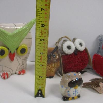 Ceramic & Fabric Owl Christmas Ornament