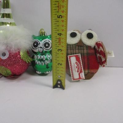 Ceramic & Fabric Owl Christmas Ornament