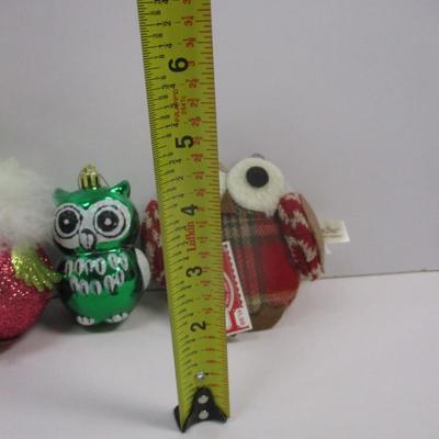 Ceramic & Fabric Owl Christmas Ornament