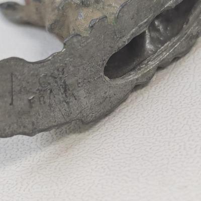 Pewter Animals & Building & Stork Carrying A Baby