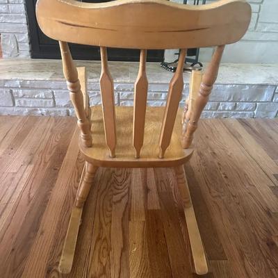 2 Midcentury Children's Rocking Chairs - Wood & Vinyl