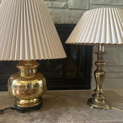 2 MCM Brass Lamps - Potbelly and Skinny