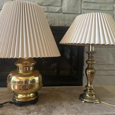 2 MCM Brass Lamps - Potbelly and Skinny