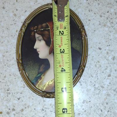 Antique French Framed Picture- Approx 4" x 5 1/2"