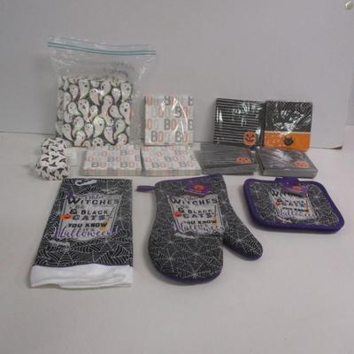 Halloween Napkins Cupcake Holders Hand Towel Mitt & Pot Holder