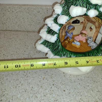 Ceramic Tree with Nativity Scene- Approx 12" Tall
