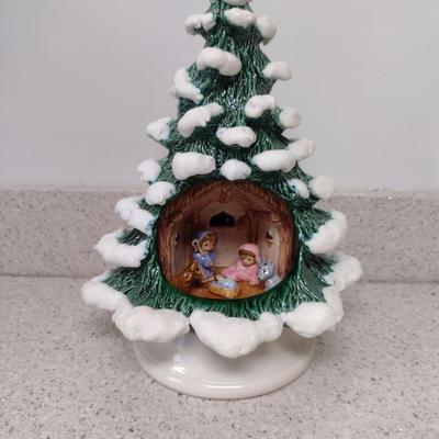 Ceramic Tree with Nativity Scene- Approx 12" Tall