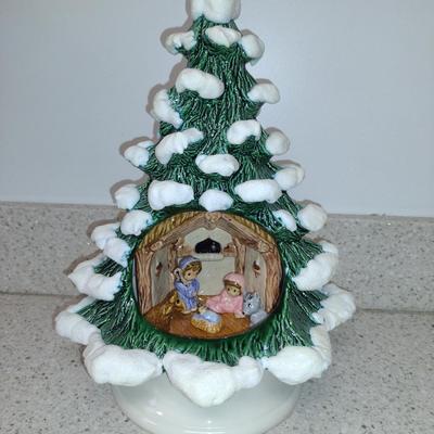 Ceramic Tree with Nativity Scene- Approx 12" Tall