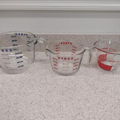 Pyrex Measuring Cups- Three Pieces