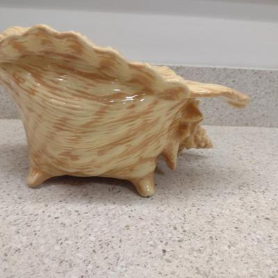 Vintage Ceramic Conch Shell Design Planter