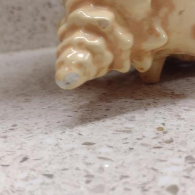 Vintage Ceramic Conch Shell Design Planter