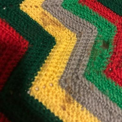 2 Handmade Crocheted Afghans Throw Size - Midcentury