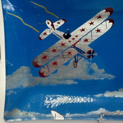 Jane Wooster Scott's Burton's Barnstormers Decorative Glass Tray