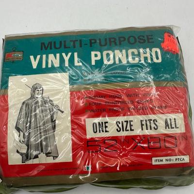 Vintage NIP Rain Gear - Poncho, Rain Suit, Jacket and Plastic Suit Bags