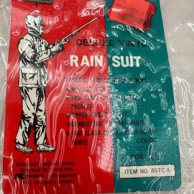 Vintage NIP Rain Gear - Poncho, Rain Suit, Jacket and Plastic Suit Bags