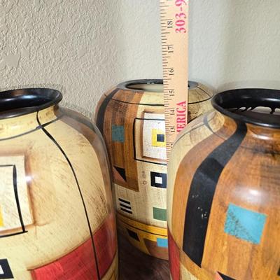 Set of 3 Modern Abstract Ceramic Vases